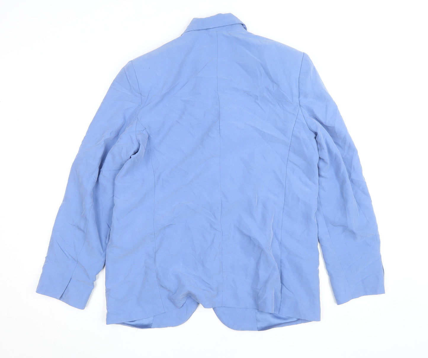 Mango Womens Blue Regular Fit Mid-Length Blazer Size 12