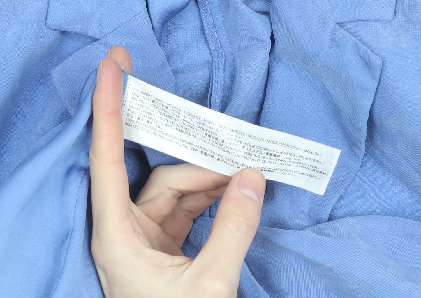 Mango Womens Blue Regular Fit Mid-Length Blazer Size 12