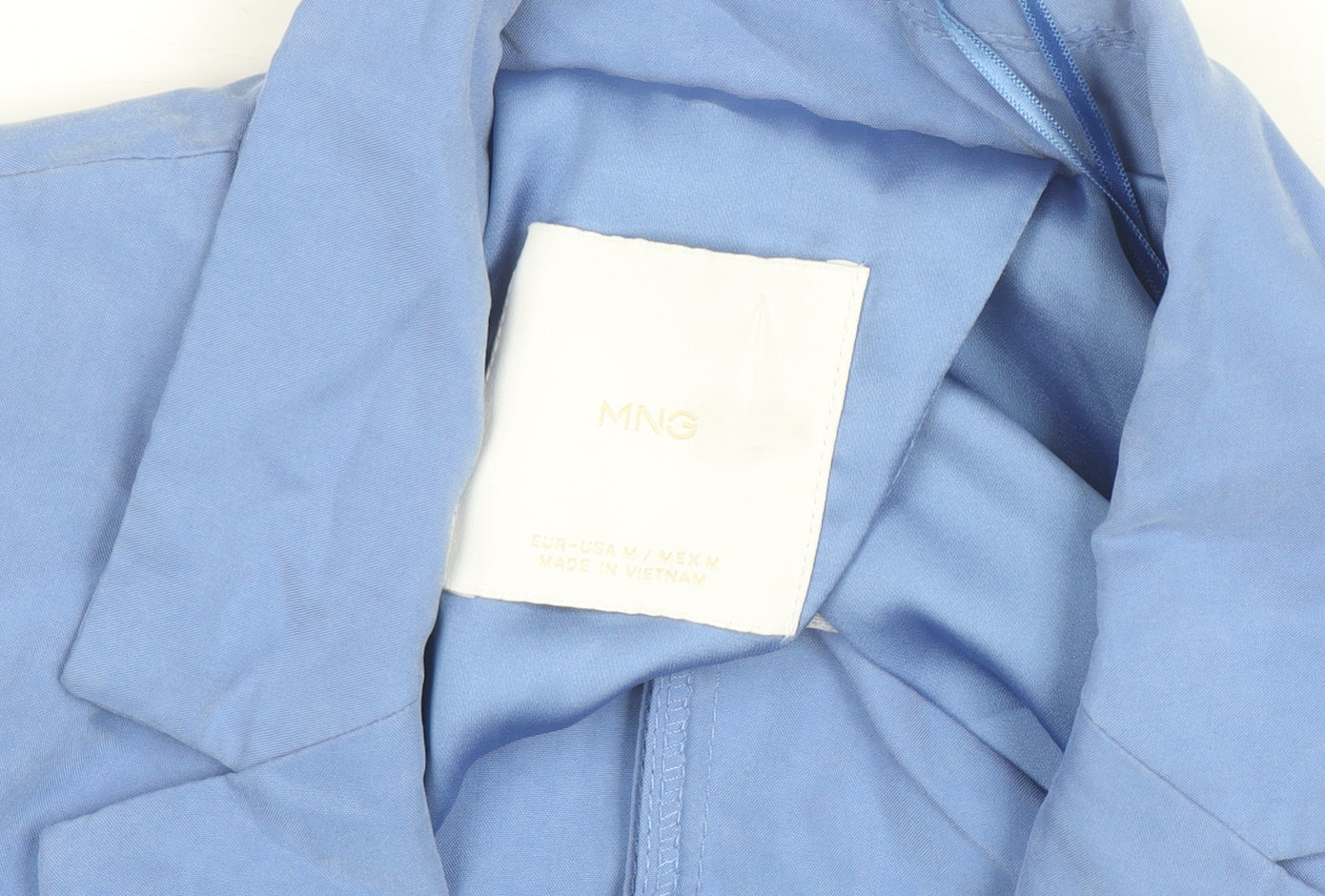 Mango Womens Blue Regular Fit Mid-Length Blazer Size 12
