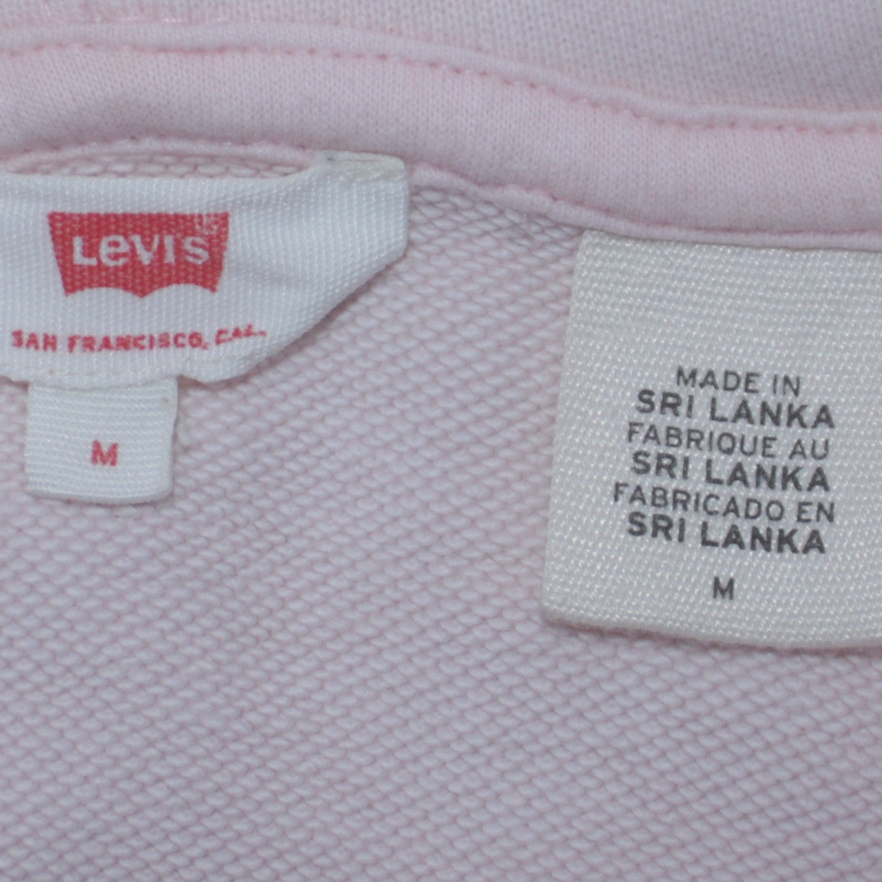 Levi's Womens Pink Pullover Hoodie Medium Relaxed Fit Cotton