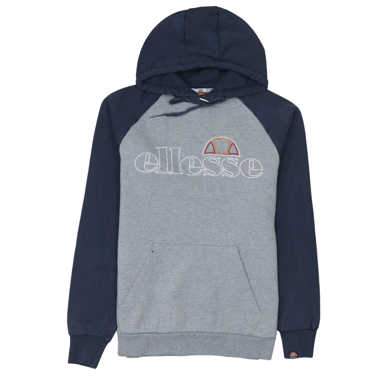 Ellesse Mens Grey Pullover Hoodie M Hooded Embroidered Sports Fleece