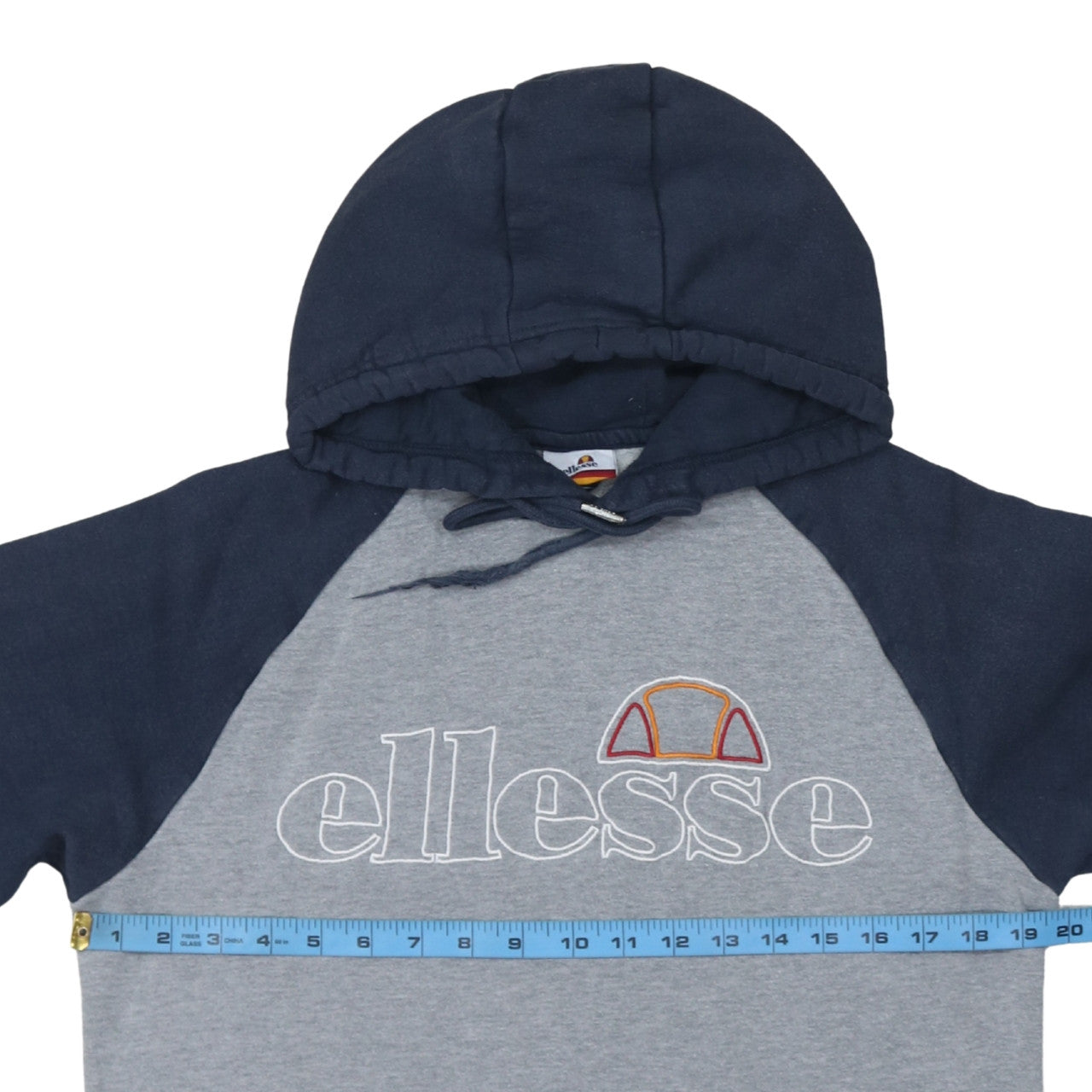 Ellesse Mens Grey Pullover Hoodie M Hooded Embroidered Sports Fleece