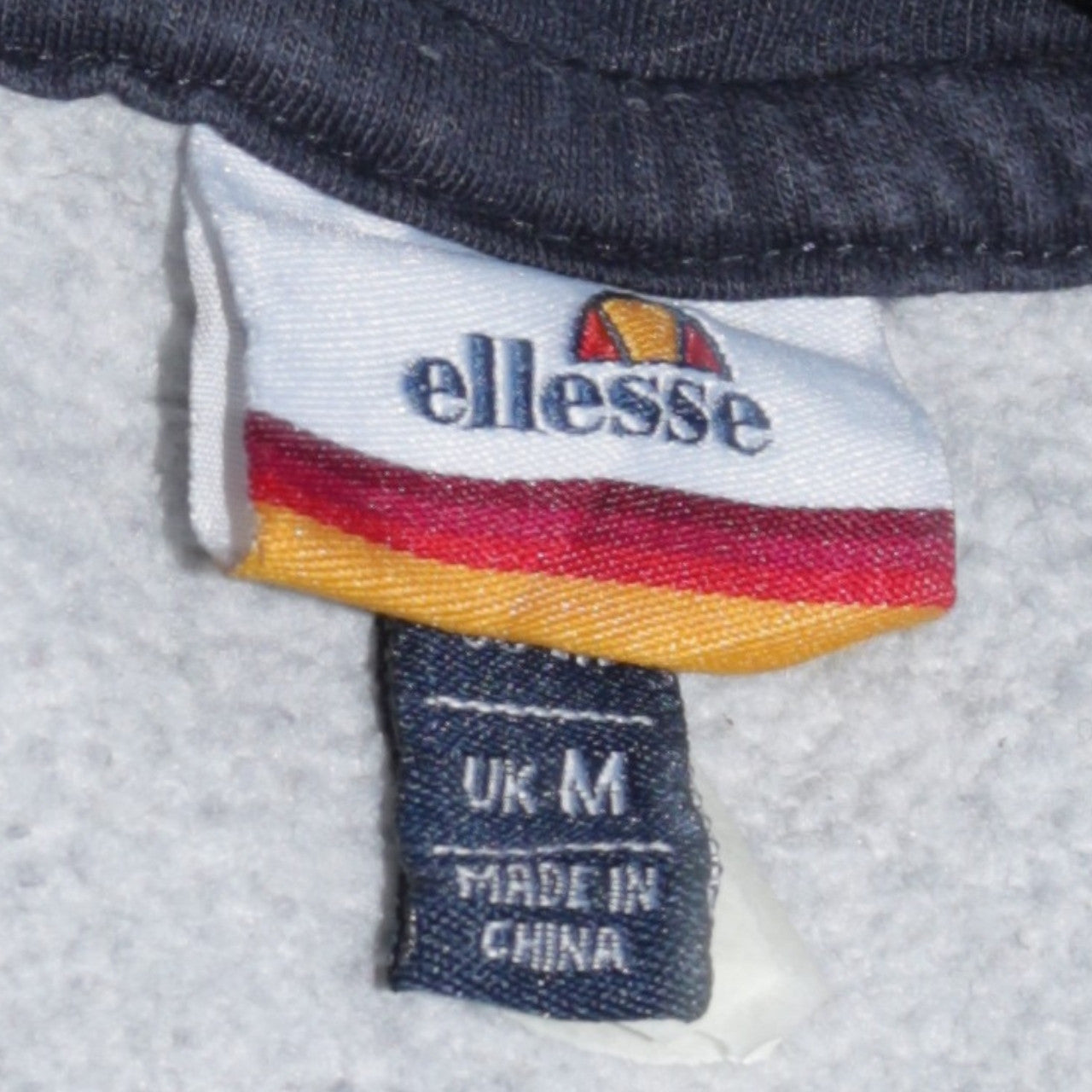 Ellesse Mens Grey Pullover Hoodie M Hooded Embroidered Sports Fleece