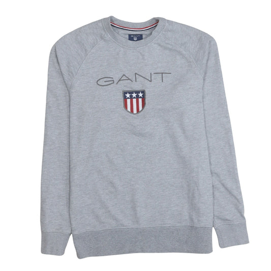 GANT Men's Grey Embroidered Logo Sweatshirt M Regular Fit