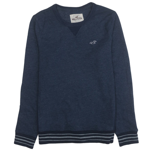 Hollister Mens Blue Crew Neck Pullover Sweatshirt Size S