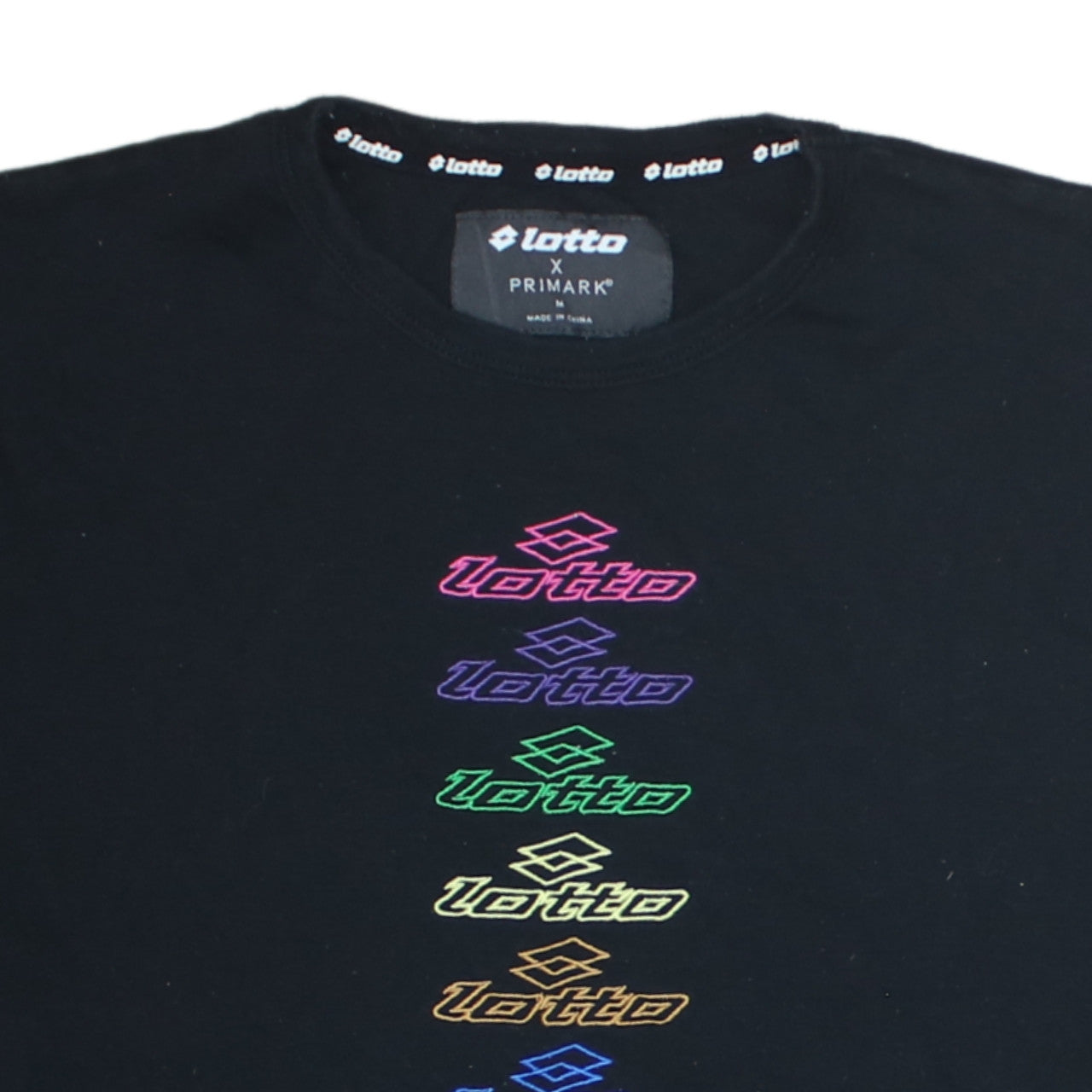 Lotto x Primark Men's Black Graphic Logo T-Shirt Size M