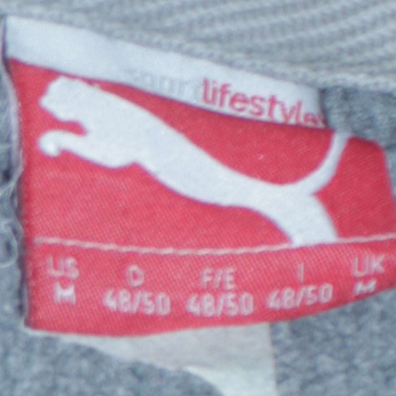 Puma Men Grey Full Zip Hoodie M Logo Sports Sweatshirt