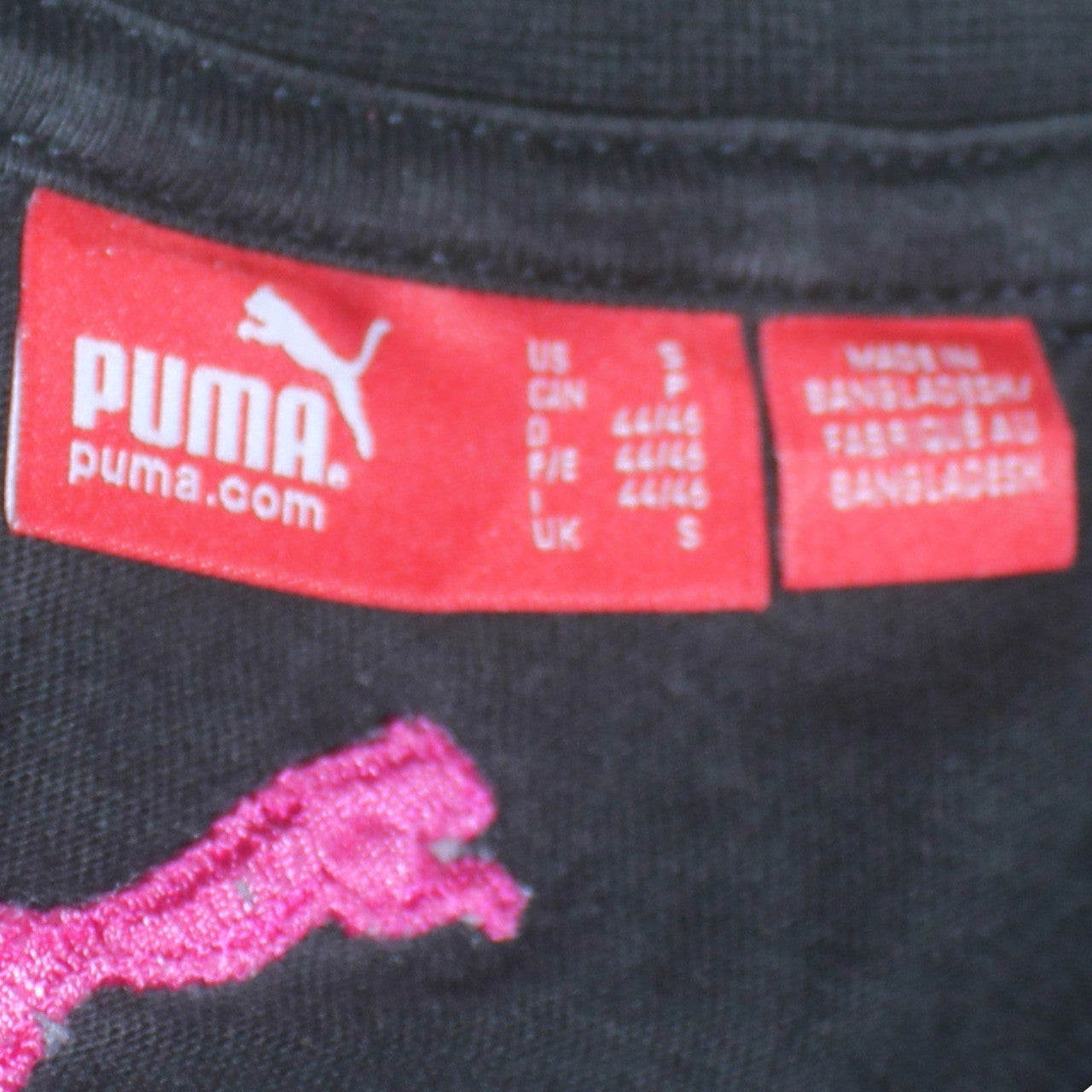 Puma Men's Black Graphic Print Crew Neck Cotton T-Shirt Size S