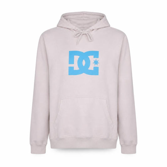 DC Shoes Womens Beige Hoodie Large Logo Pullover Fleece Sweatshirt