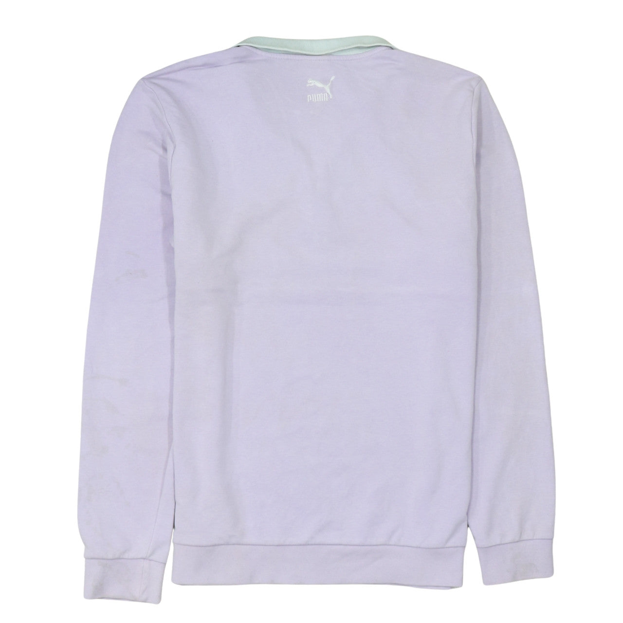Puma Men's Lilac 1/2 Zip Sweatshirt L Cotton Blend Logo Pullover