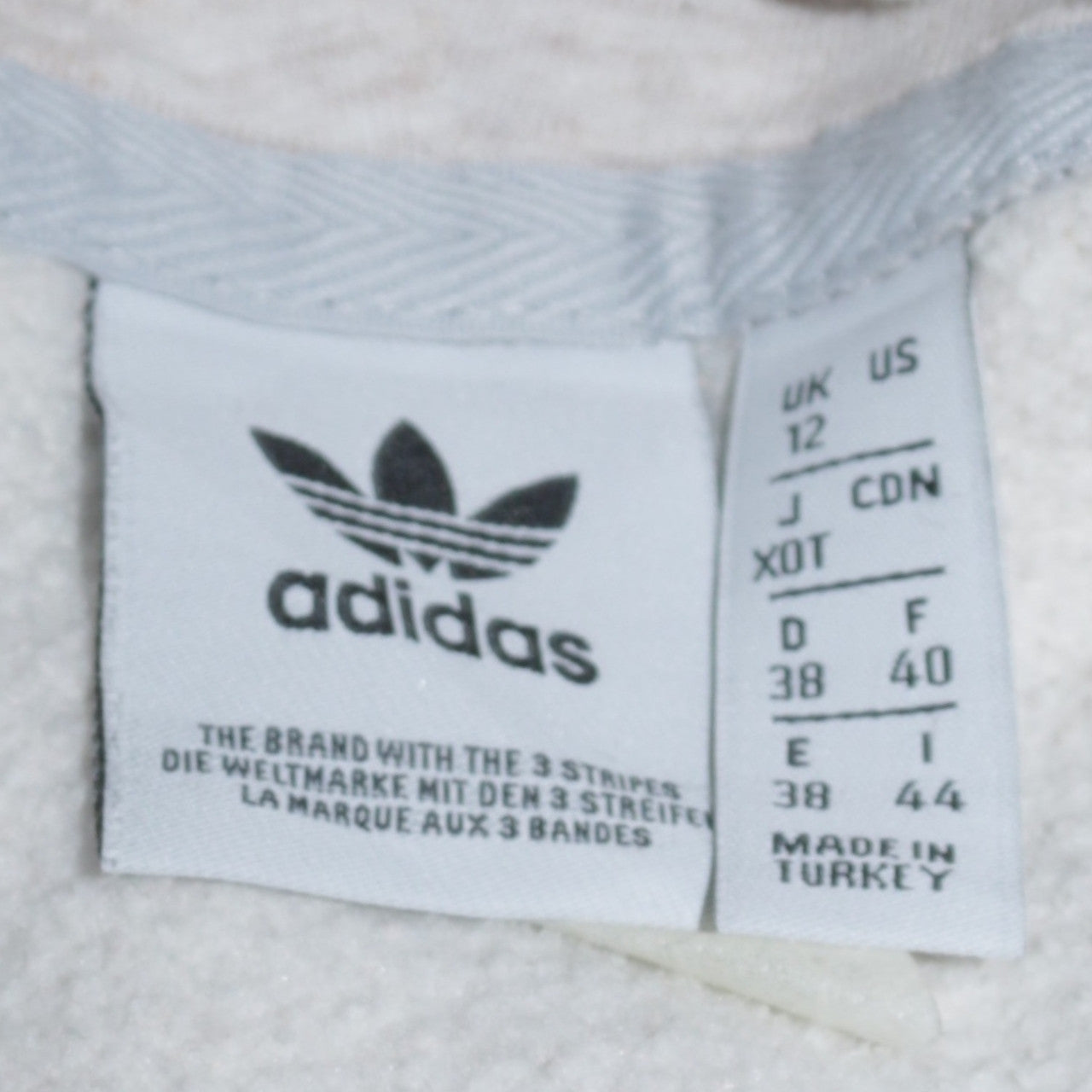 Adidas Women Beige Pullover Hoodie UK 12 Classic Logo Sweatshirt