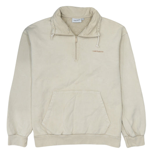 Carhartt WIP Beige High Neck 1/4 Zip Men's Small Sweatshirt