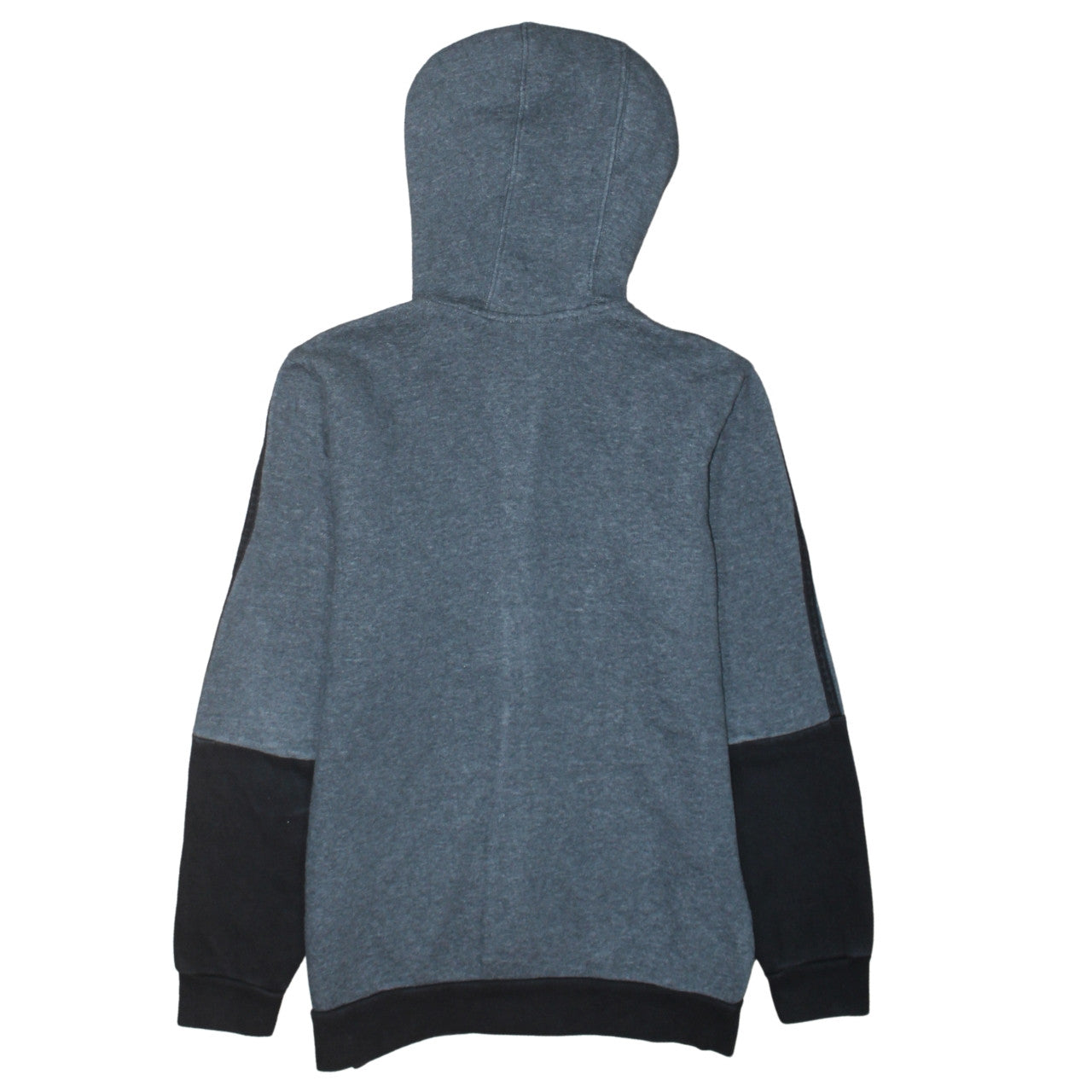 Adidas Boys Grey Black Full Zip Hoodie Size 152cm Cotton Blend Sportswear