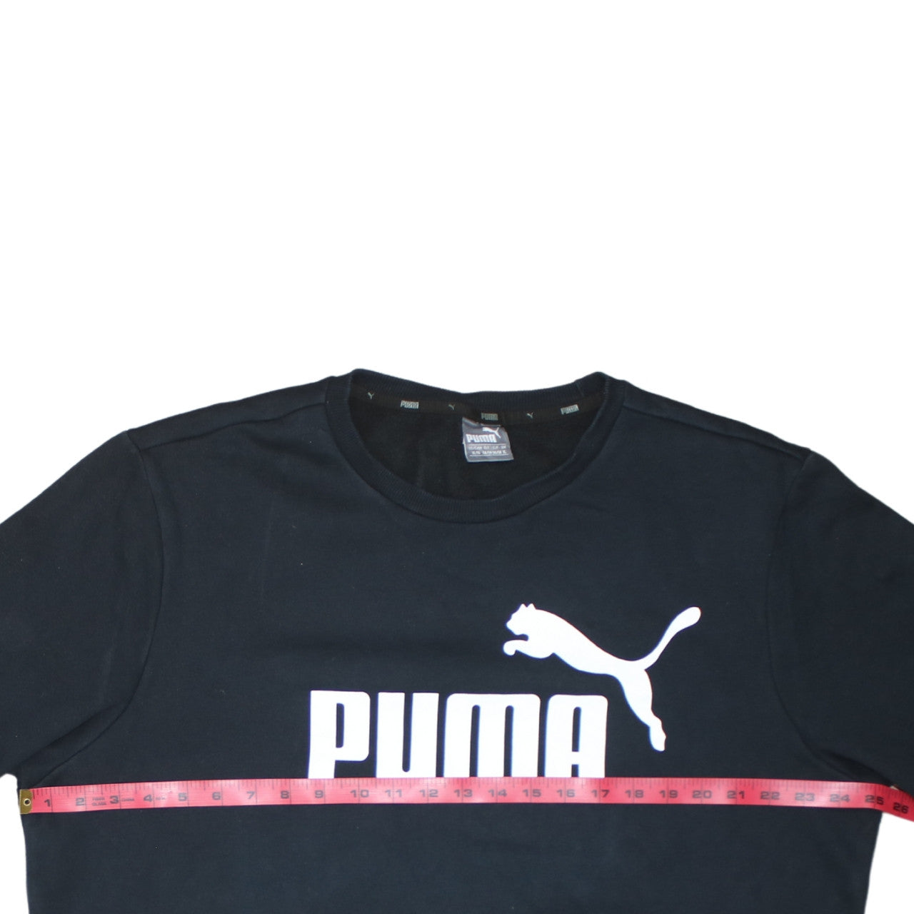 Puma Men’s Black XL Crew Neck Logo Pullover Sweatshirt