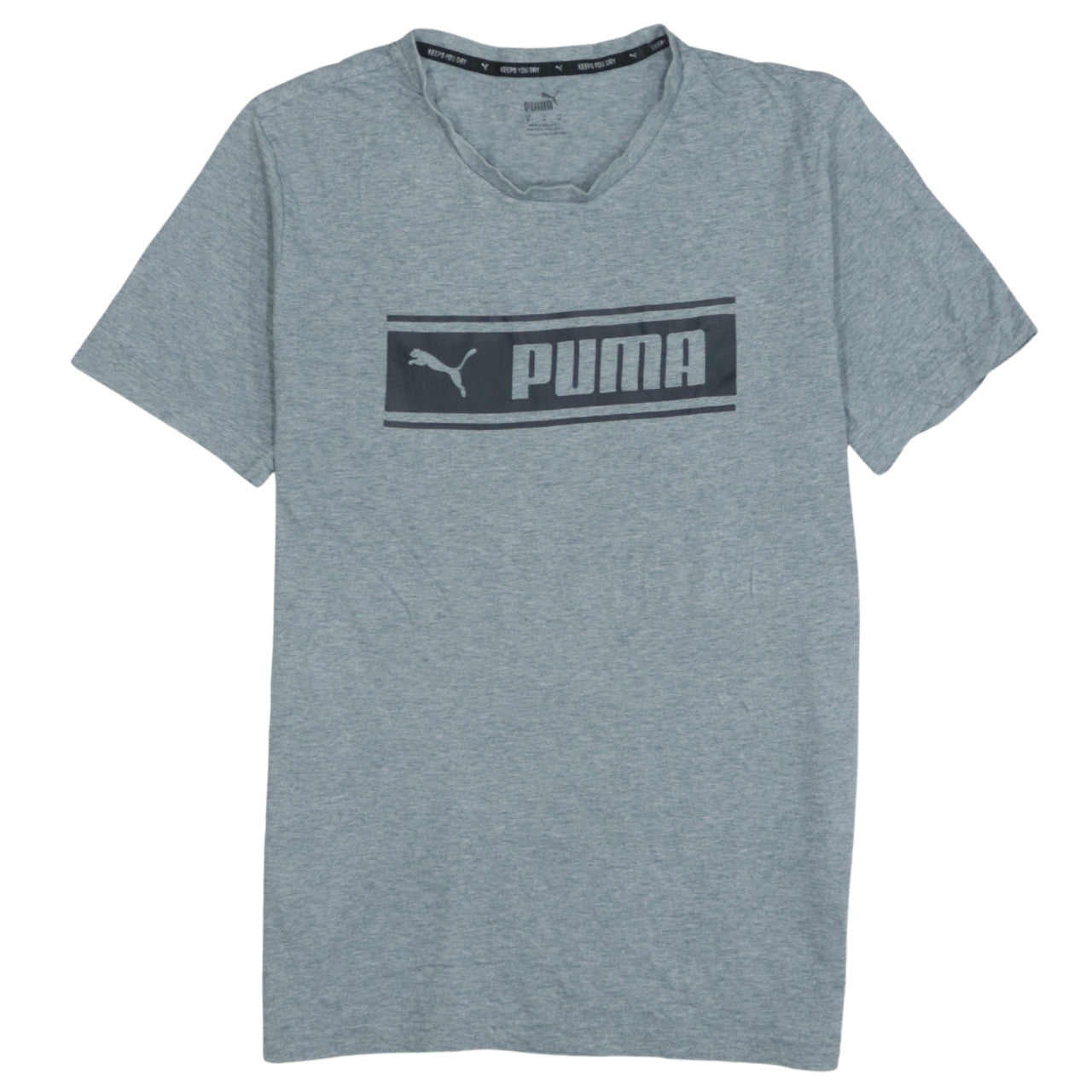 Puma Men's Grey Graphic Logo Regular Fit T-Shirt Size M