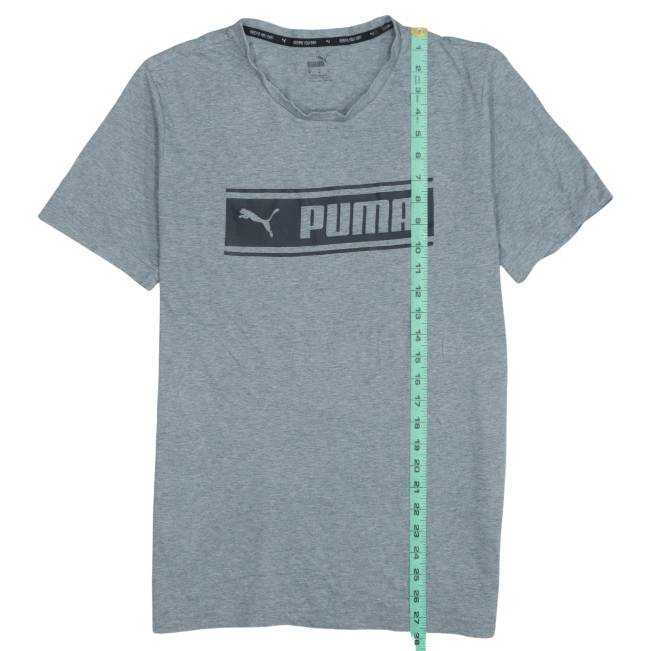 Puma Men's Grey Graphic Logo Regular Fit T-Shirt Size M