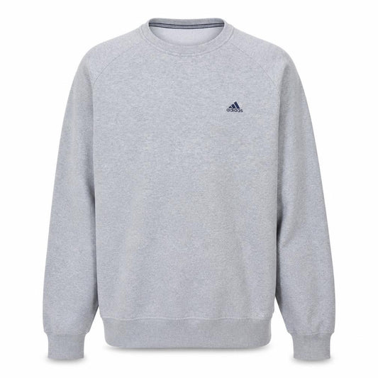 Adidas Mens Grey Crew Neck Pullover Sweatshirt Size L