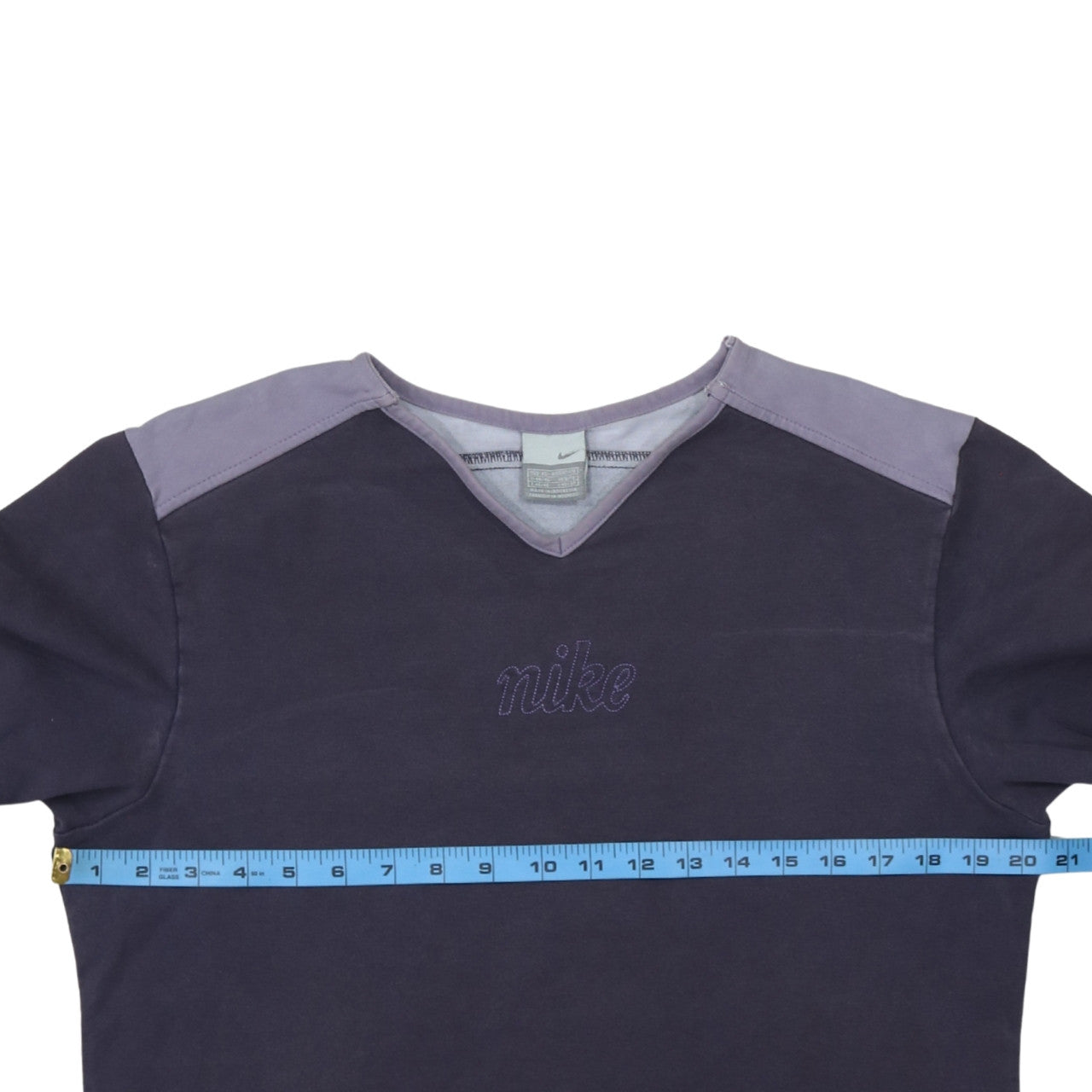 Nike Womens Purple Long Sleeve V-Neck Pullover Sweatshirt Size M