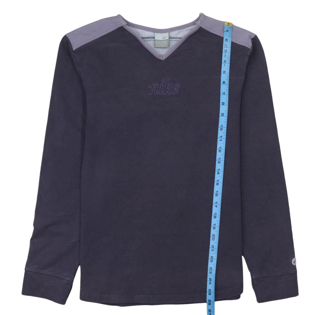Nike Womens Purple Long Sleeve V-Neck Pullover Sweatshirt Size M