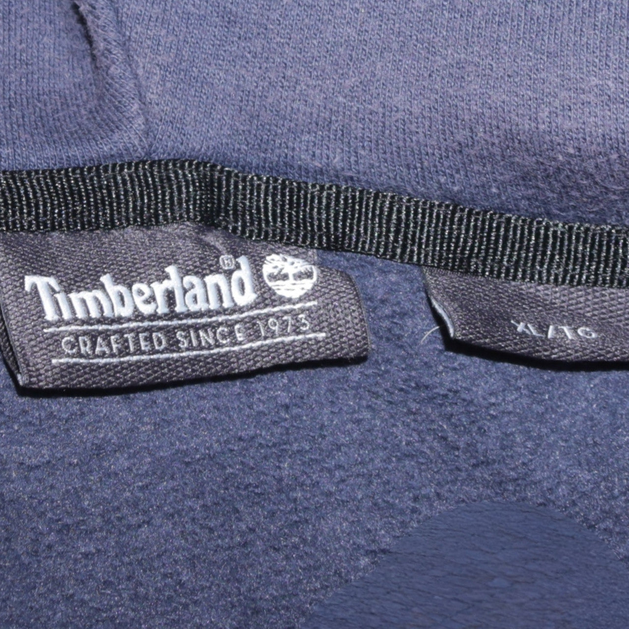 Timberland Men's Blue Full Zip Hoodie XL Logo Fleece Sweatshirt