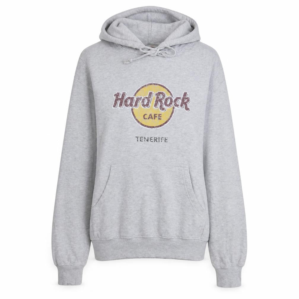Hard Rock Cafe Women's Grey Medium Pullover Hoodie Tenerife Design
