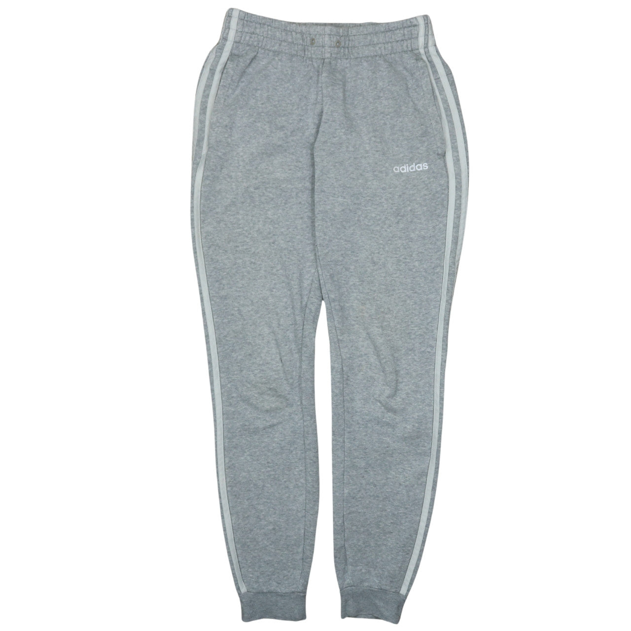 adidas Women's Grey XS Tapered Sweatpants with Logo Stripes