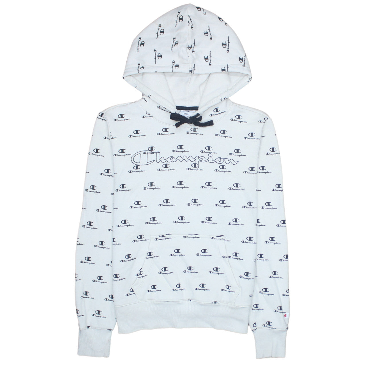 Champion Women's White Logo Print Pullover Hoodie Size S