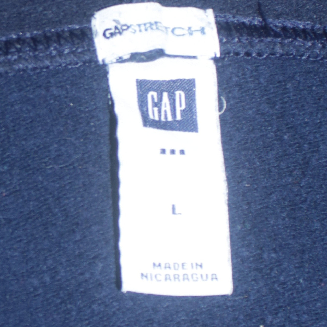 GAP Women's Navy Blue Pullover Hoodie L Logo Sweatshirt Casual