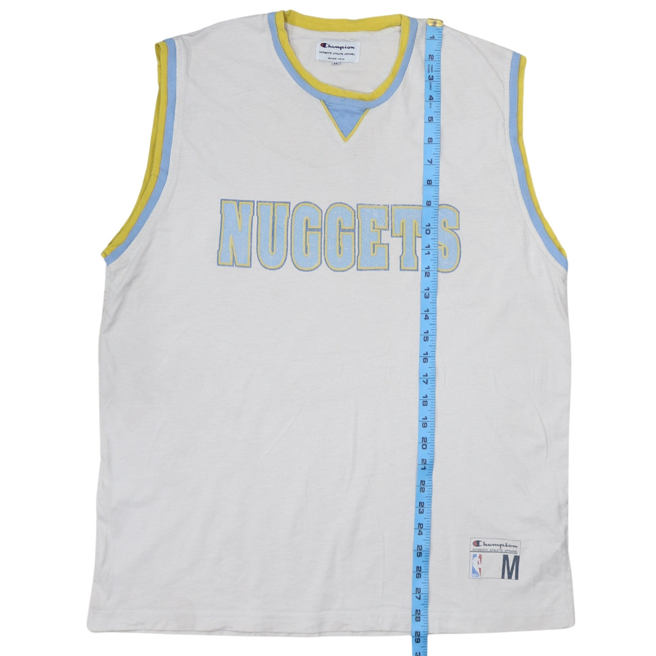 Champion Men White Nuggets Basketball Tank Jersey M