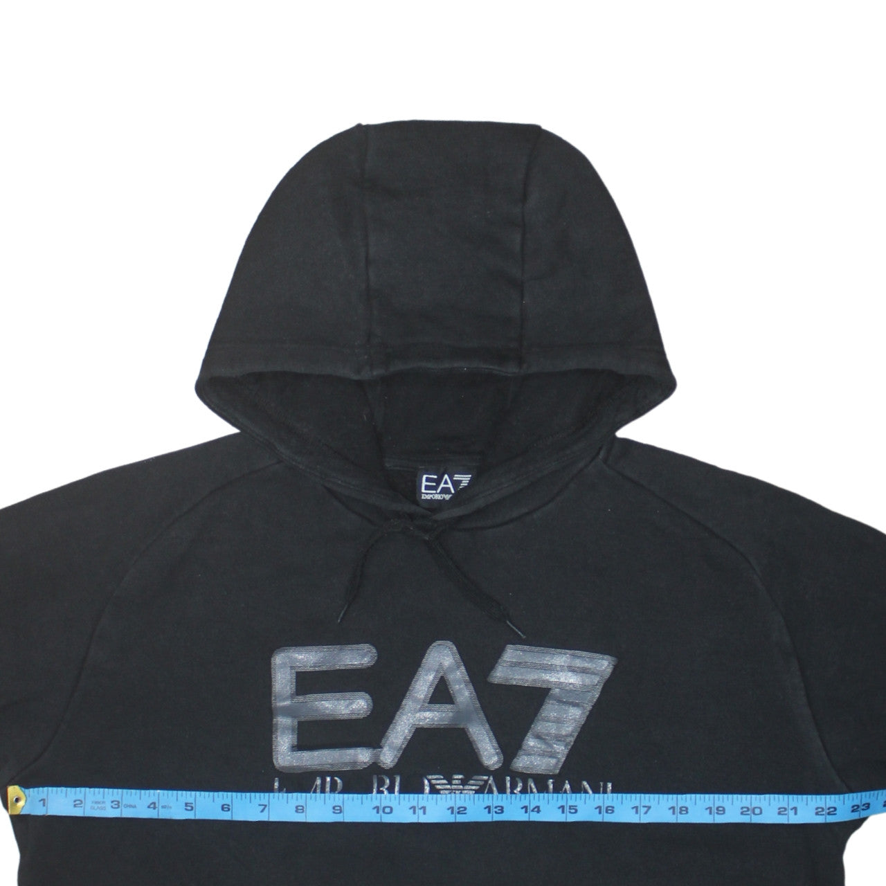 Emporio Armani EA7 Men's Black XL Pullover Hoodie with Logo