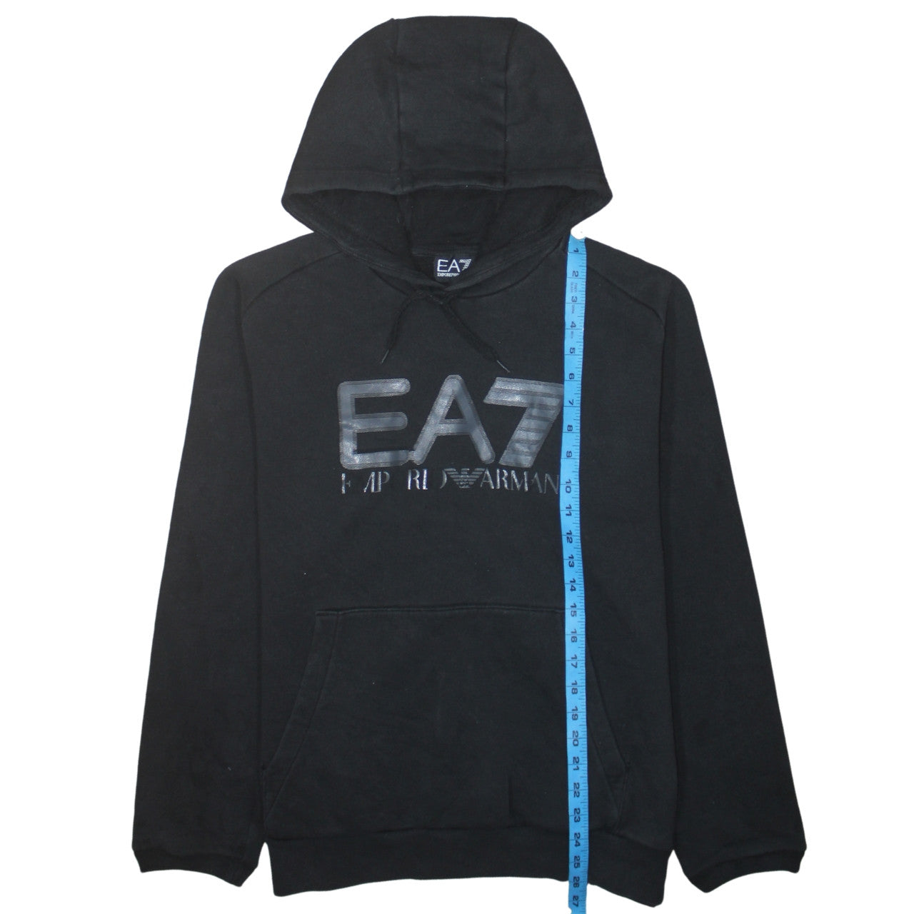 Emporio Armani EA7 Men's Black XL Pullover Hoodie with Logo