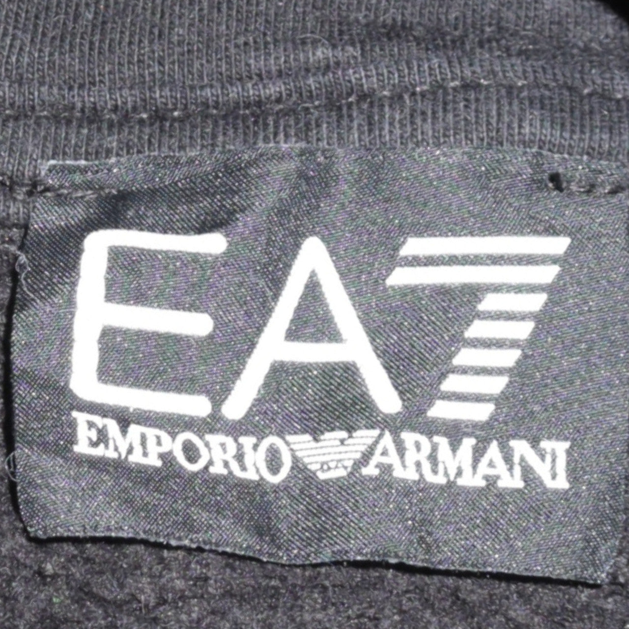 Emporio Armani EA7 Men's Black XL Pullover Hoodie with Logo
