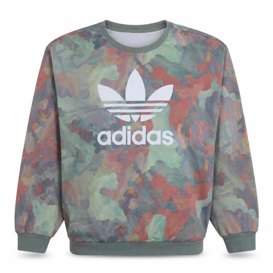 Adidas Women Multicoloured Crew Neck Pullover Sweatshirt Size 8