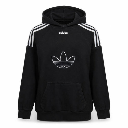 Adidas Womens Black XS Pullover Hoodie with Trefoil Logo