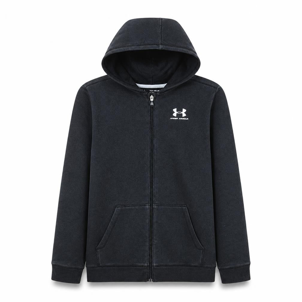 Under Armour Boys Black Full Zip Hoodie YXL 14-15 Years ColdGear