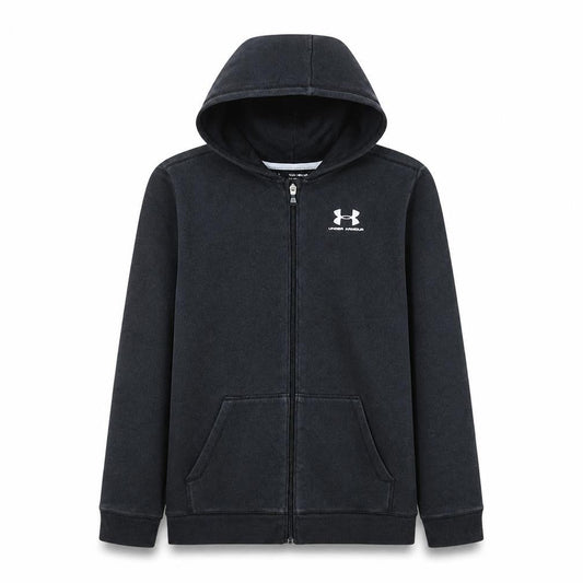 Under Armour Boys Black Full Zip Hoodie YXL 14-15 Years ColdGear