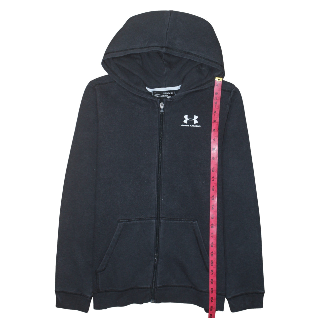 Under Armour Boys Black Full Zip Hoodie YXL 14-15 Years ColdGear