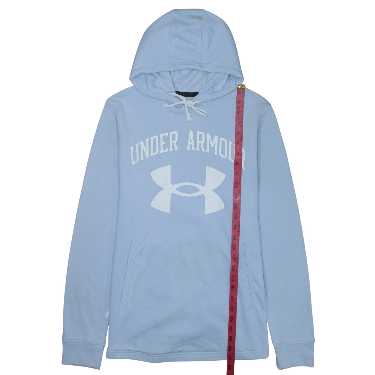 Under Armour Women Blue Pullover Hoodie Medium Loose Fit Logo Sweatshirt