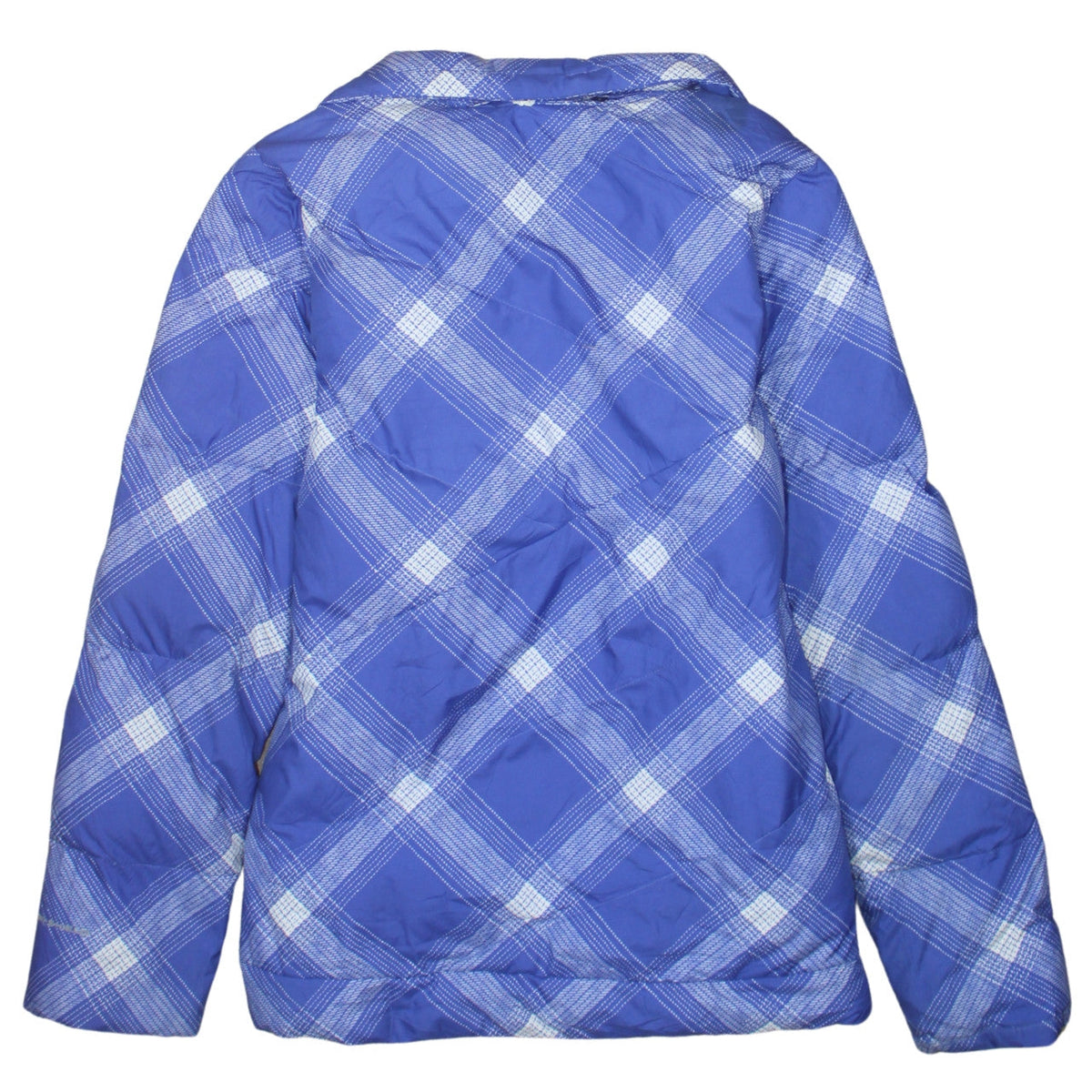 Columbia Girls Blue Check Puffer Jacket 14-16 Years Winter Mid-Length