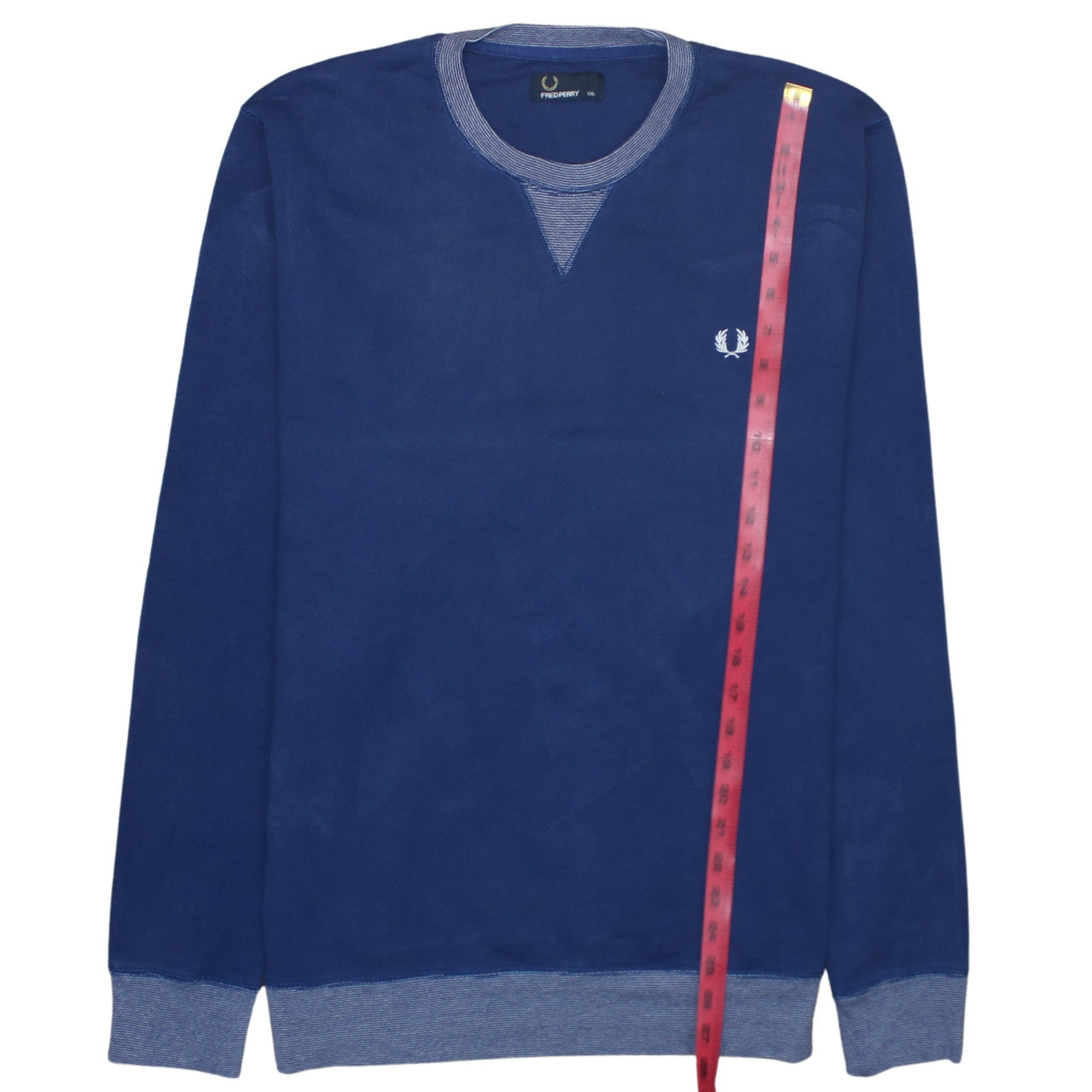 Fred Perry Men's Blue 2XL Crew Neck Cotton Pullover Sweatshirt