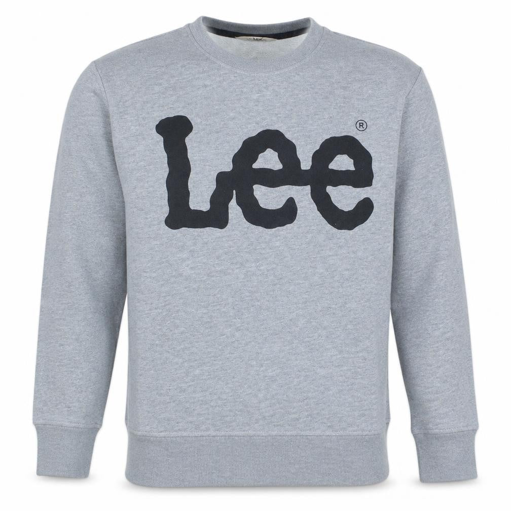 Lee Men's Grey Logo Pullover Sweatshirt Medium Crew Neck