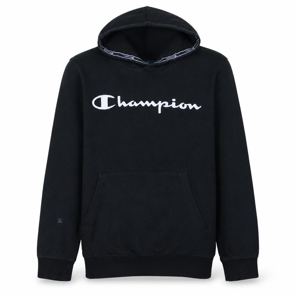 Champion Boys Black Pullover Hoodie Size 13-14 Years Cotton Blend