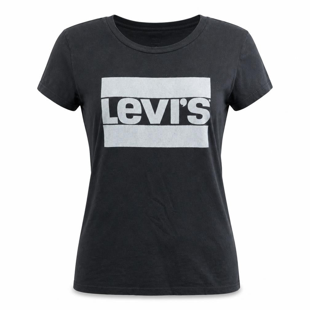 Levi's Women's Black Cotton Logo T-Shirt Medium