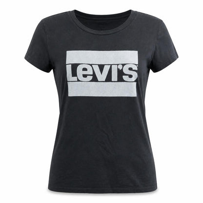Levi's Women's Black Cotton Logo T-Shirt Medium