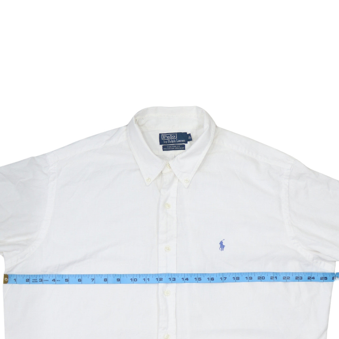 Ralph Lauren Men's White Slim Fit Button-Down Short Sleeve Shirt XL