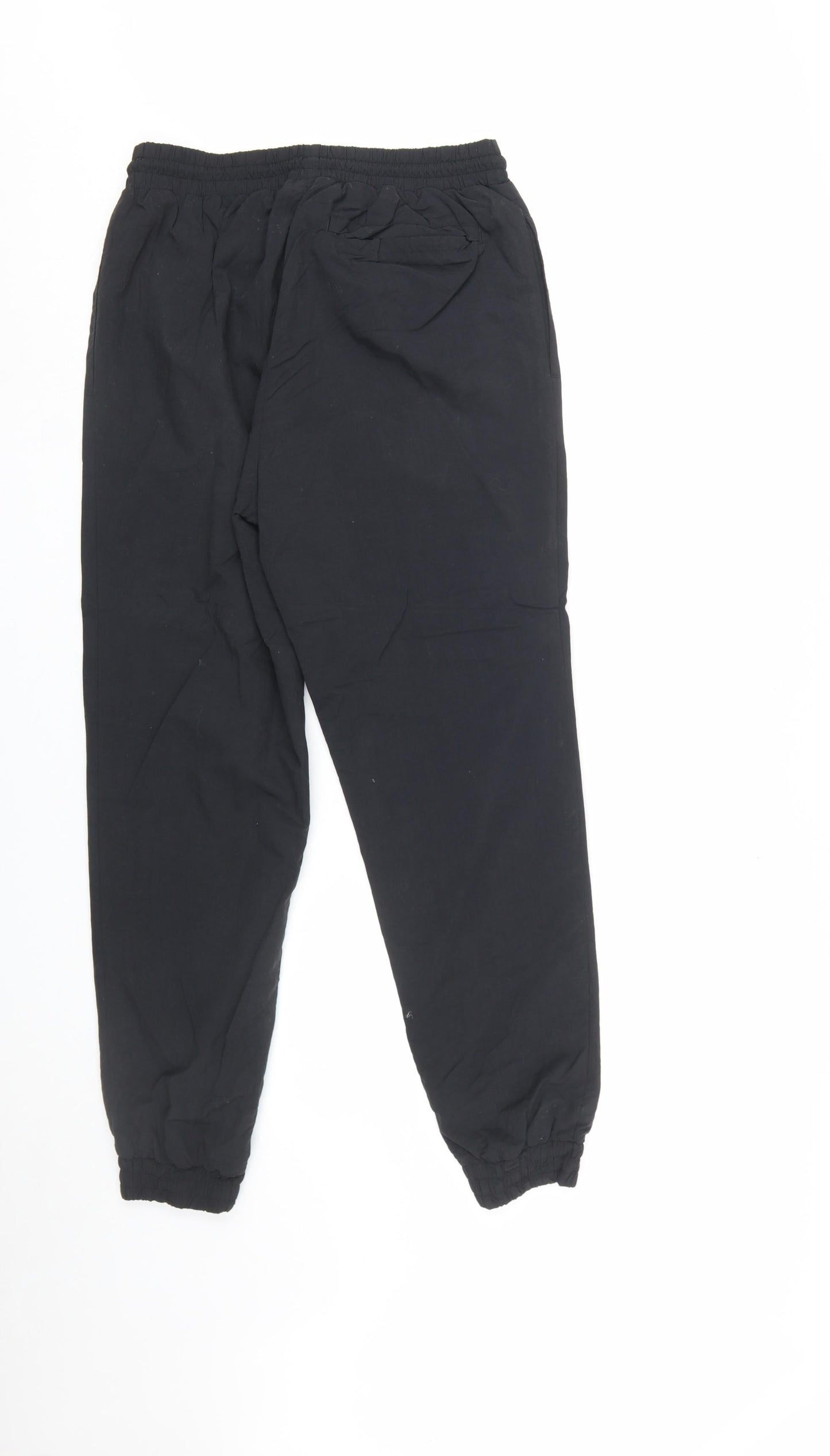 Reebok Classic Unisex Black Nylon Joggers S Elastic Waist Tapered Fit