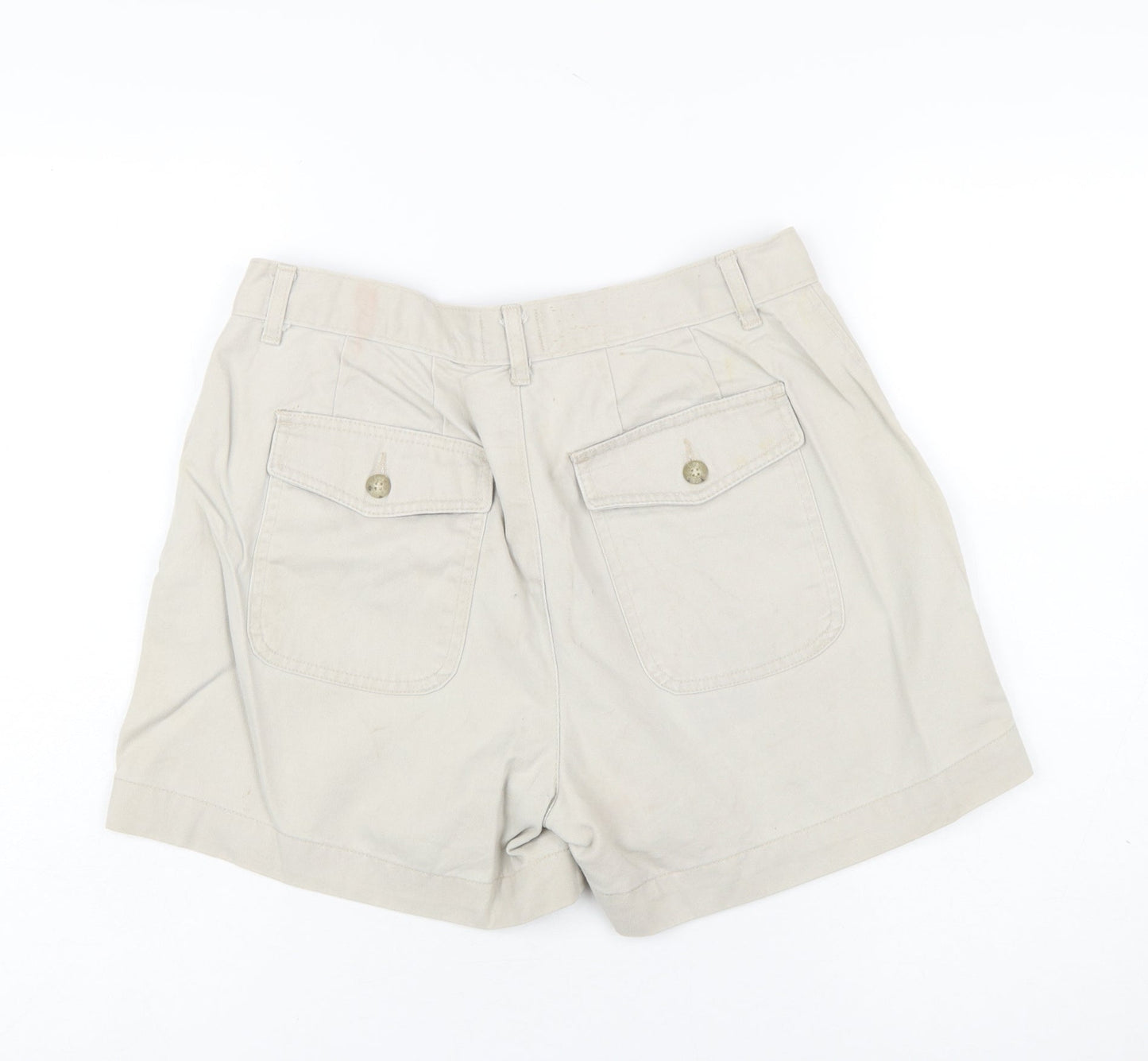 Lee Women Beige Cotton Chino Shorts Size 10 Petite Casual