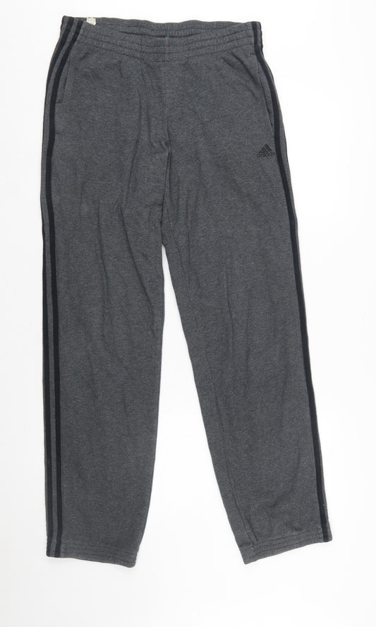 adidas Men Grey Small Regular Sweatpants Performance Essentials