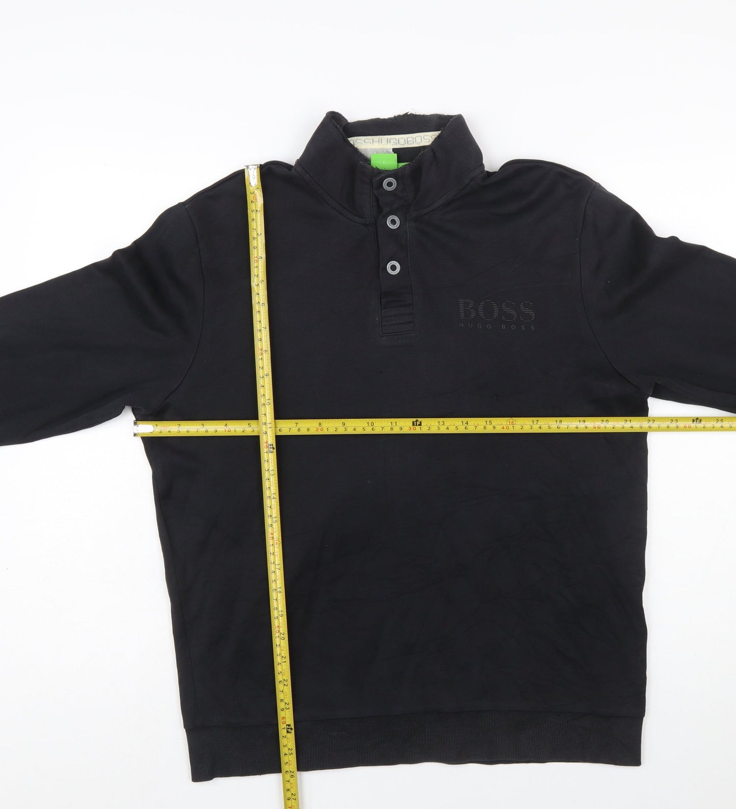Hugo Boss Men's Black Henley Sweatshirt Size L