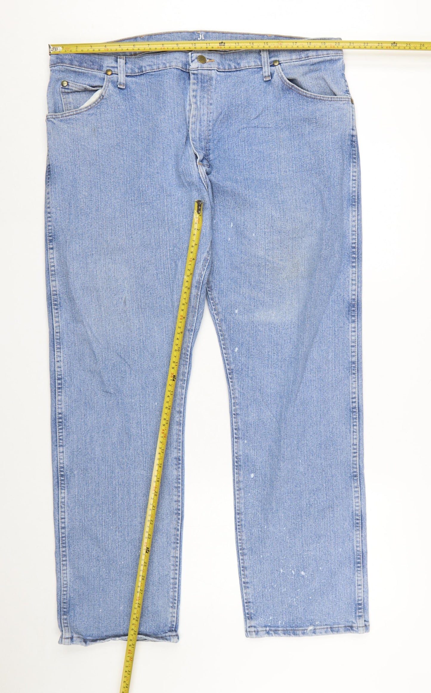 Wrangler Men's Blue Straight Jeans 42x32 Denim Classic Fit